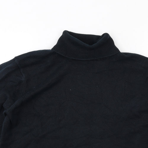 Esprit Mens Black Roll Neck Cotton Pullover Jumper Size M Long Sleeve