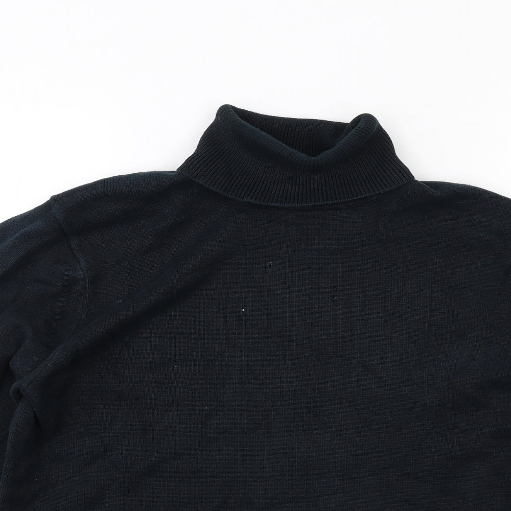 Esprit Mens Black Roll Neck Cotton Pullover Jumper Size M Long Sleeve