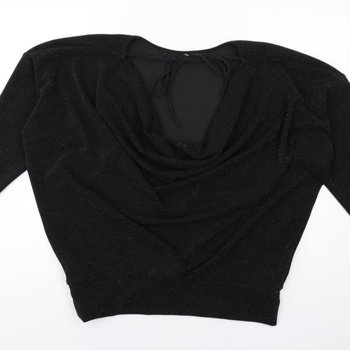 New Look Womens Black Polyester Basic Blouse Size 14 Round Neck
