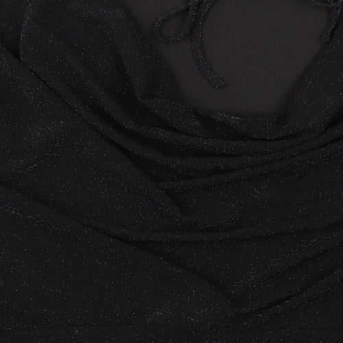 New Look Womens Black Polyester Basic Blouse Size 14 Round Neck
