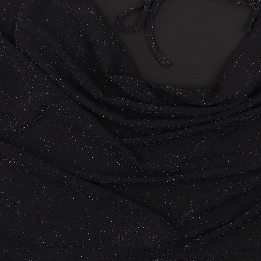 New Look Womens Black Polyester Basic Blouse Size 14 Round Neck