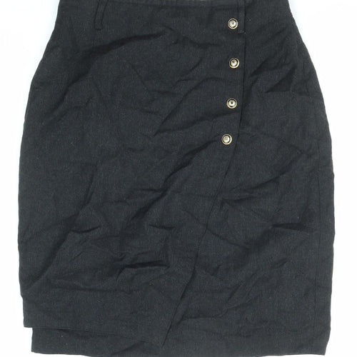 Gerry Weber Womens Black Wool Straight & Pencil Skirt Size 14 Zip
