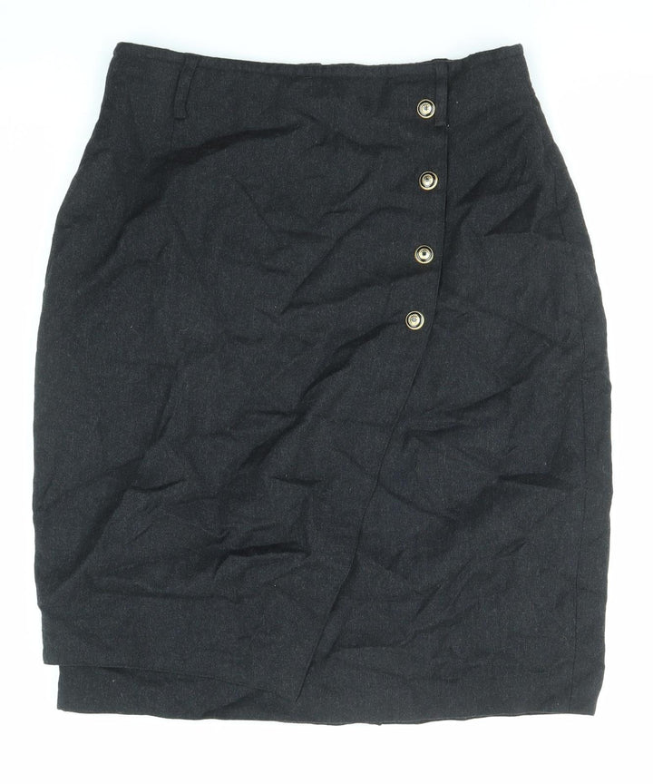 Gerry Weber Womens Black Wool Straight & Pencil Skirt Size 14 Zip