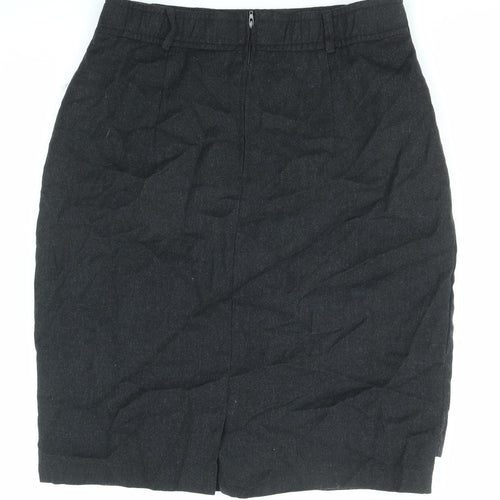 Gerry Weber Womens Black Wool Straight & Pencil Skirt Size 14 Zip