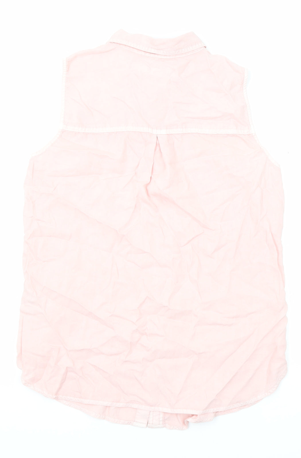 Marks and Spencer Womens Pink Lyocell Basic Button-Up Size 12 Collared