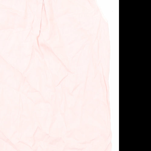Marks and Spencer Womens Pink Lyocell Basic Button-Up Size 12 Collared