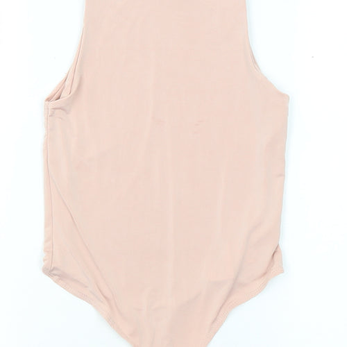 Missguided Womens Pink Polyester Bodysuit One-Piece Size 2 Snap