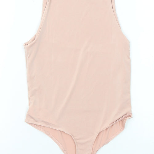 Missguided Womens Pink Polyester Bodysuit One-Piece Size 2 Snap