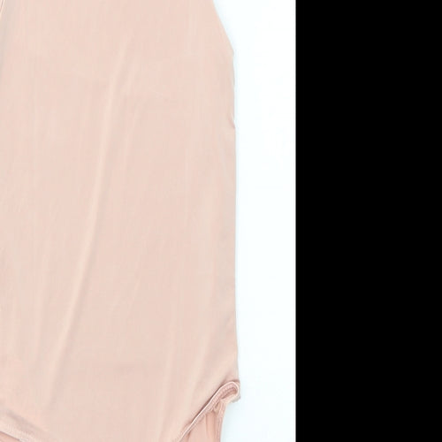 Missguided Womens Pink Polyester Bodysuit One-Piece Size 2 Snap