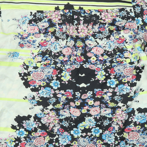 River Island Womens Multicoloured Floral Polyester Basic Button-Up Size 8 V-Neck