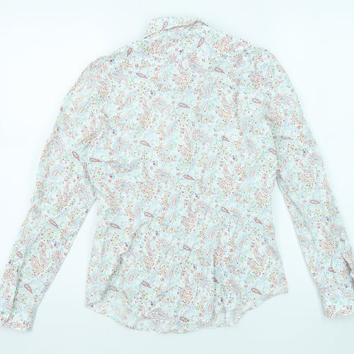 T.M.Lewin Womens Multicoloured Paisley Cotton Basic Button-Up Size 10 Collared