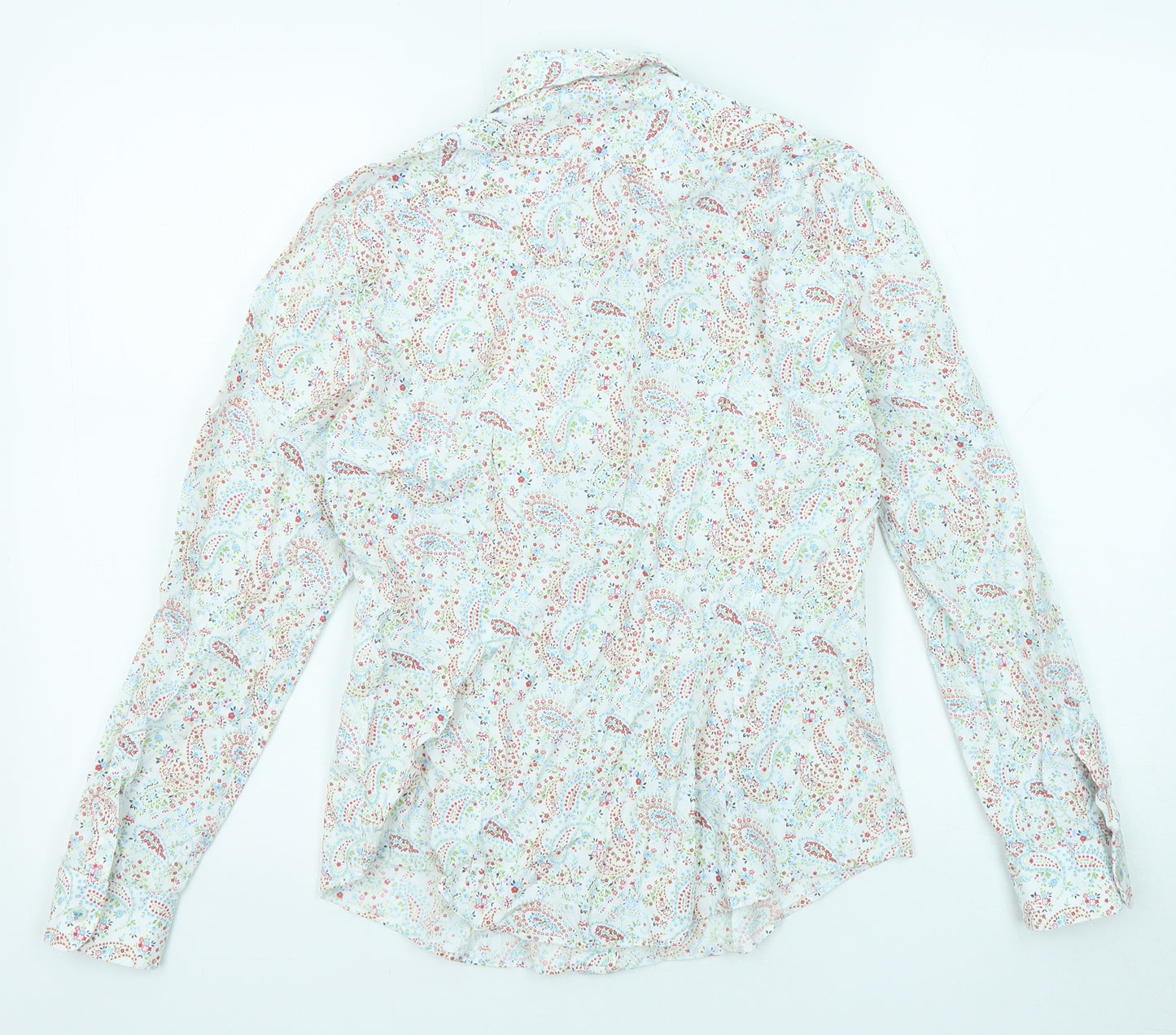 T.M.Lewin Womens Multicoloured Paisley Cotton Basic Button-Up Size 10 Collared