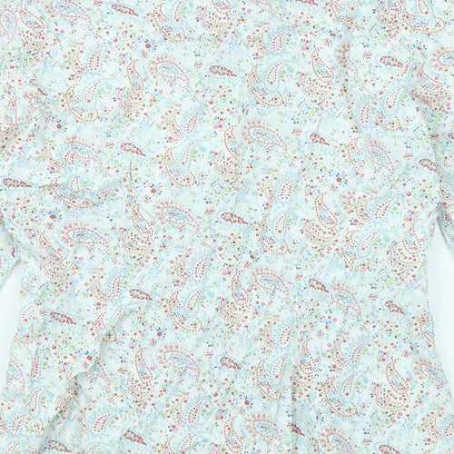 T.M.Lewin Womens Multicoloured Paisley Cotton Basic Button-Up Size 10 Collared