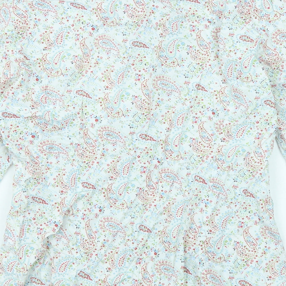 T.M.Lewin Womens Multicoloured Paisley Cotton Basic Button-Up Size 10 Collared