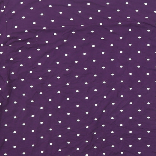 NEXT Womens Purple Polka Dot Viscose Basic Blouse Size 12 Round Neck