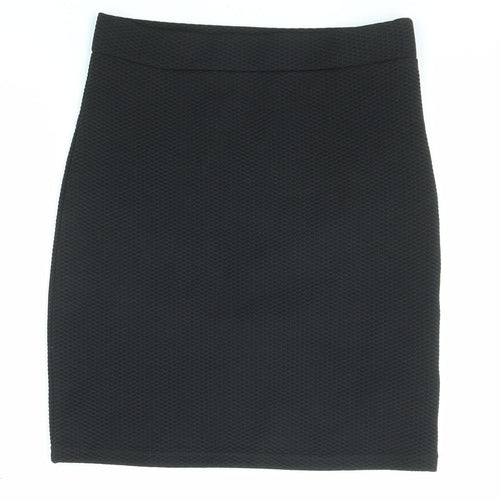 New Look Womens Black Geometric Polyester Bandage Skirt Size 8