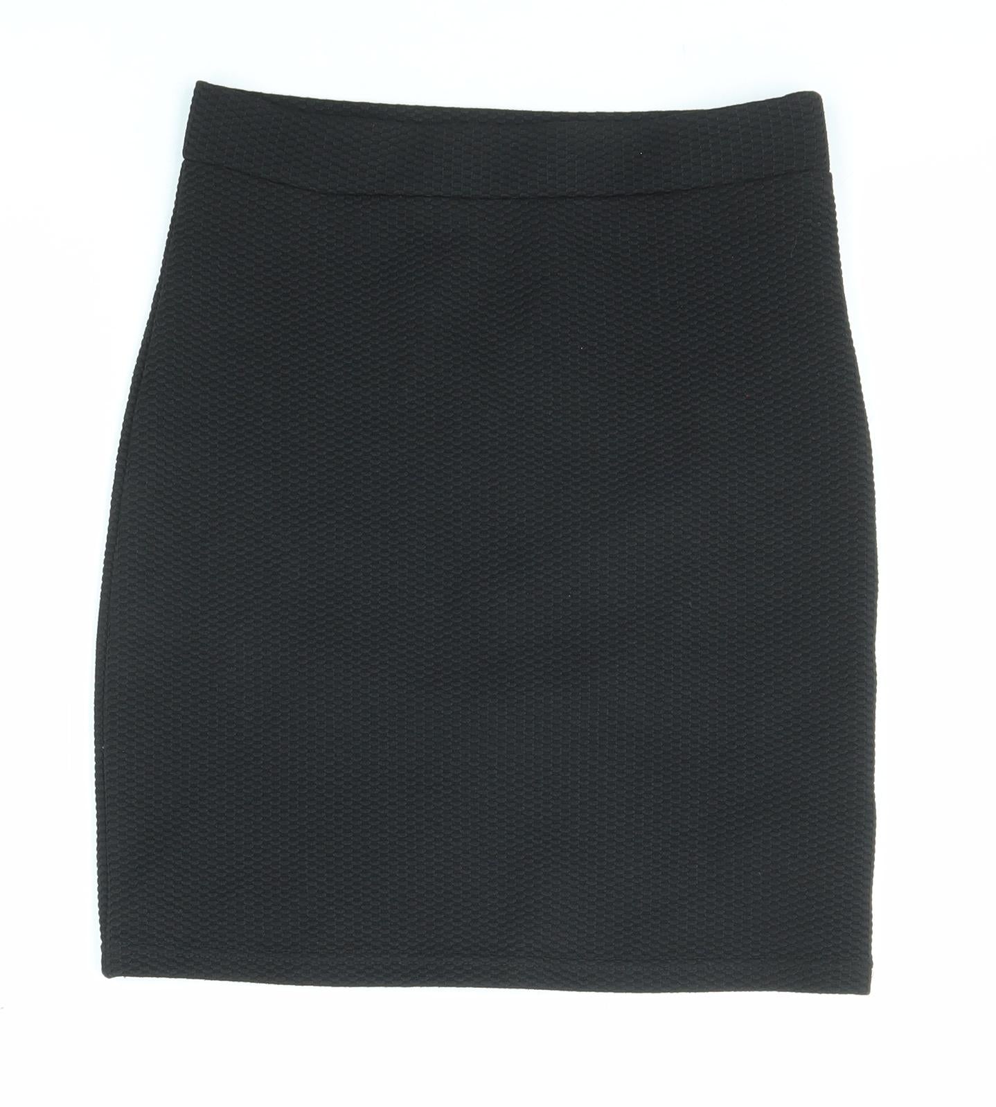 New Look Womens Black Geometric Polyester Bandage Skirt Size 8