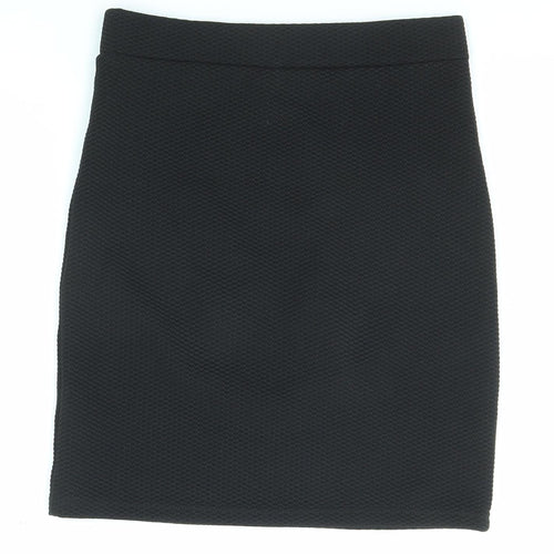 New Look Womens Black Geometric Polyester Bandage Skirt Size 8
