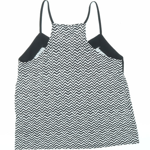 H&M Womens Black Geometric Polyester Camisole Tank Size S V-Neck