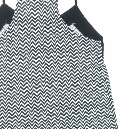 H&M Womens Black Geometric Polyester Camisole Tank Size S V-Neck