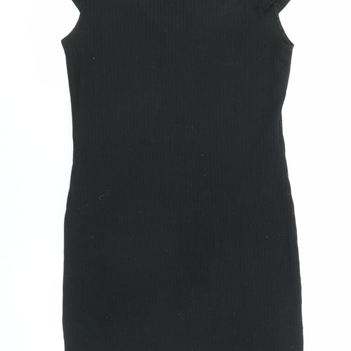 Only Womens Black Polyester Shift Size XL Boat Neck Pullover