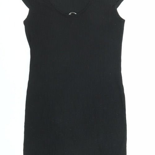 Only Womens Black Polyester Shift Size XL Boat Neck Pullover