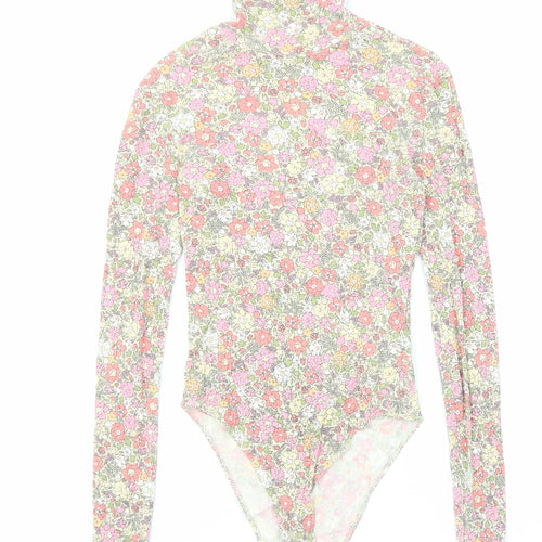 H&M Womens Multicoloured Fair Isle Cotton Bodysuit One-Piece Size S Snap