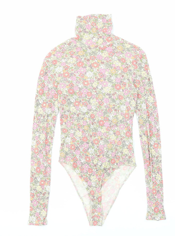 H&M Womens Multicoloured Fair Isle Cotton Bodysuit One-Piece Size S Snap