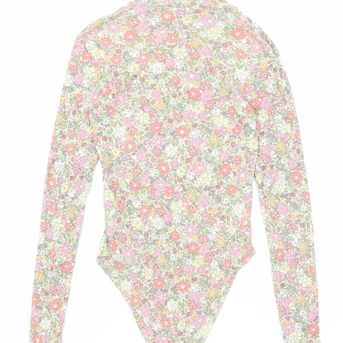 H&M Womens Multicoloured Fair Isle Cotton Bodysuit One-Piece Size S Snap