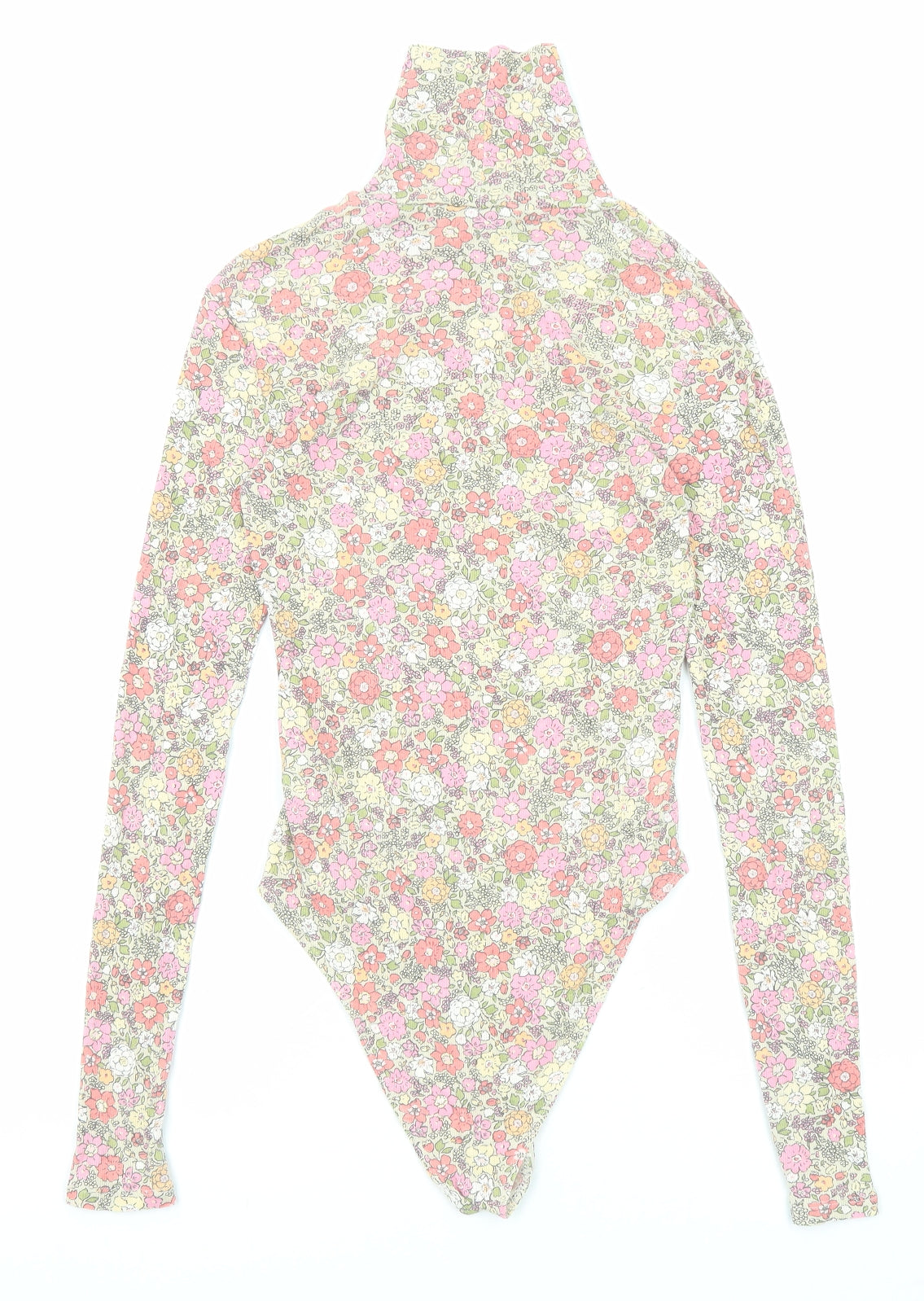 H&M Womens Multicoloured Fair Isle Cotton Bodysuit One-Piece Size S Snap