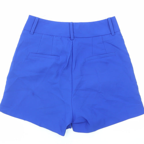 Lucy Wang Womens Blue Polyester Basic Shorts Size S L3 in Regular Zip