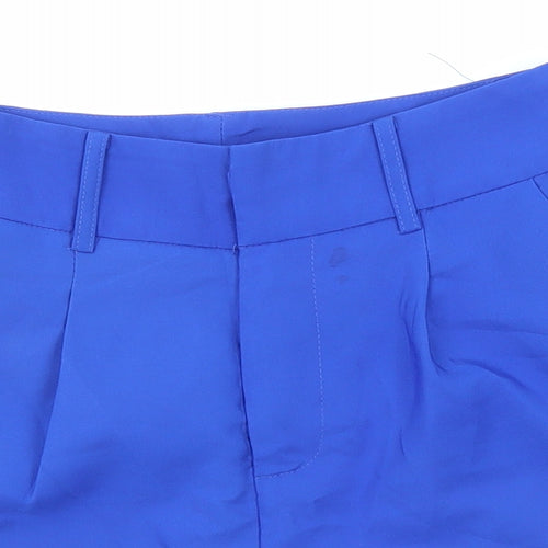 Lucy Wang Womens Blue Polyester Basic Shorts Size S L3 in Regular Zip
