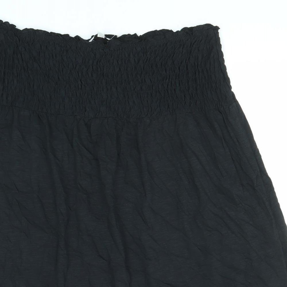 Marks and Spencer Womens Black Cotton A-Line Size 22 Off the Shoulder Pullover