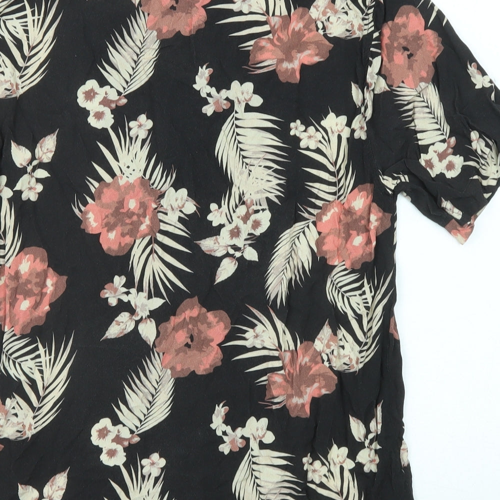 Burton Mens Multicoloured Geometric Viscose Button-Up Size S Collared Button