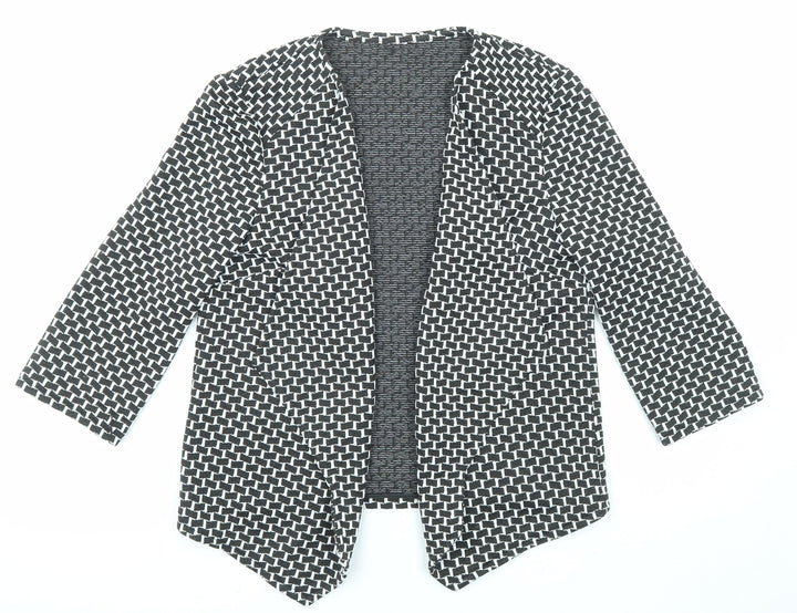 Marks and Spencer Womens Black Geometric Kimono Jacket Size 10