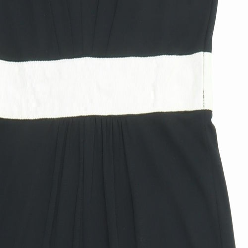 Oasis Womens Black Colourblock Polyester Pencil Dress Size 12 V-Neck Pullover