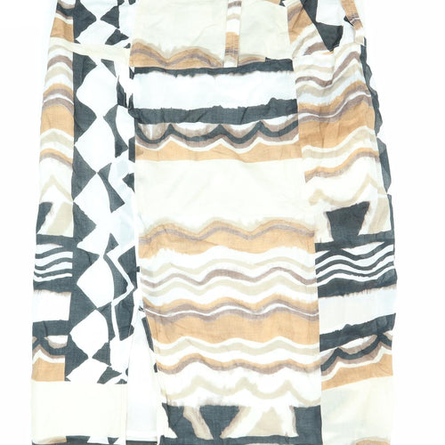 Steilmann Womens Multicoloured Geometric Cotton A-Line Skirt Size 16 Zip