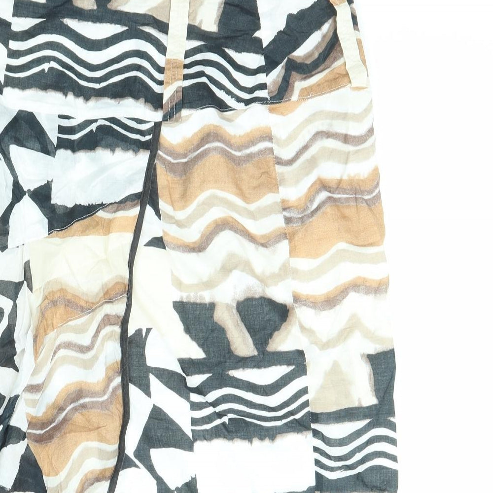 Steilmann Womens Multicoloured Geometric Cotton A-Line Skirt Size 16 Zip