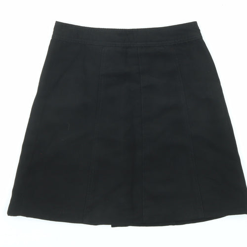 Divided by H&M Womens Black Polyester A-Line Skirt Size 4 Snap