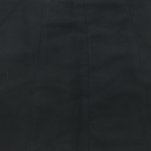 Divided by H&M Womens Black Polyester A-Line Skirt Size 4 Snap