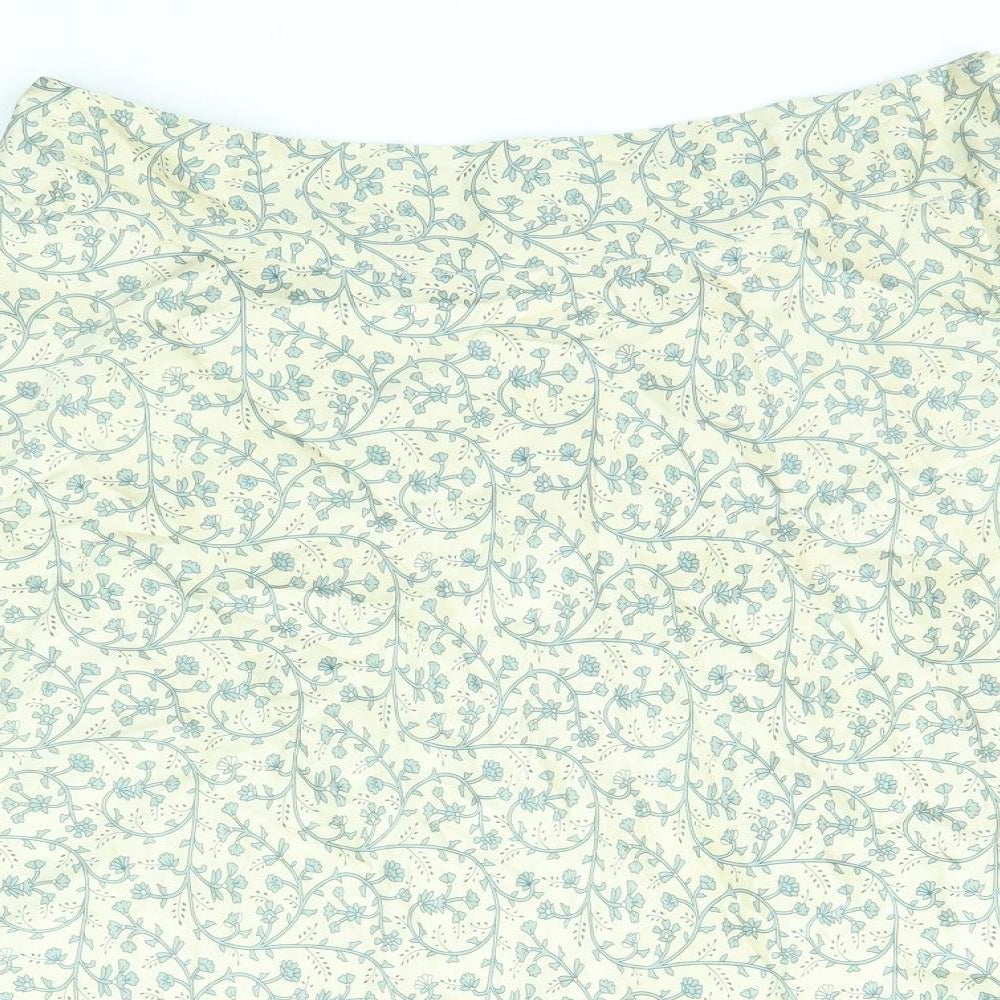 Principles Womens Beige Floral Silk Swing Skirt Size 14 Zip