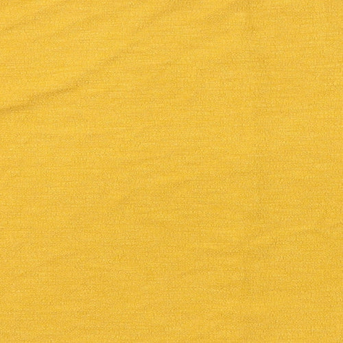 H&M Womens Yellow Polyester Basic Blouse Size S Round Neck