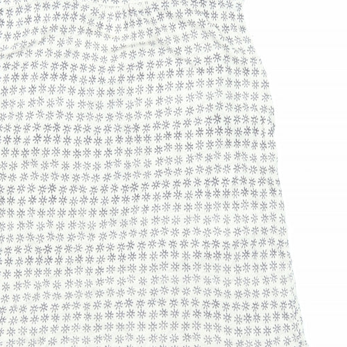 White Stuff Womens Beige Geometric Linen Basic Tank Size 8 V-Neck