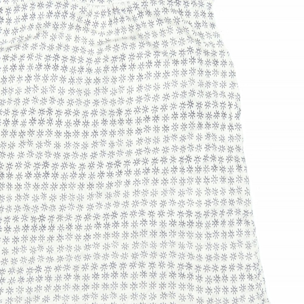 White Stuff Womens Beige Geometric Linen Basic Tank Size 8 V-Neck