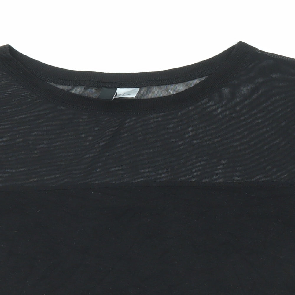 Divided by H&M Womens Black Polyester Basic T-Shirt Size S Round Neck