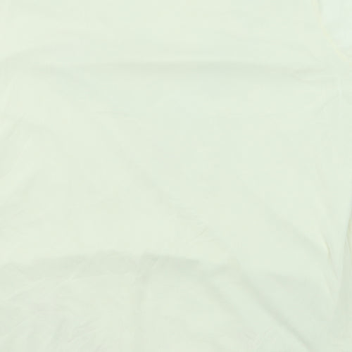 Classic Womens Beige Floral Polyester Basic T-Shirt Size 20 V-Neck