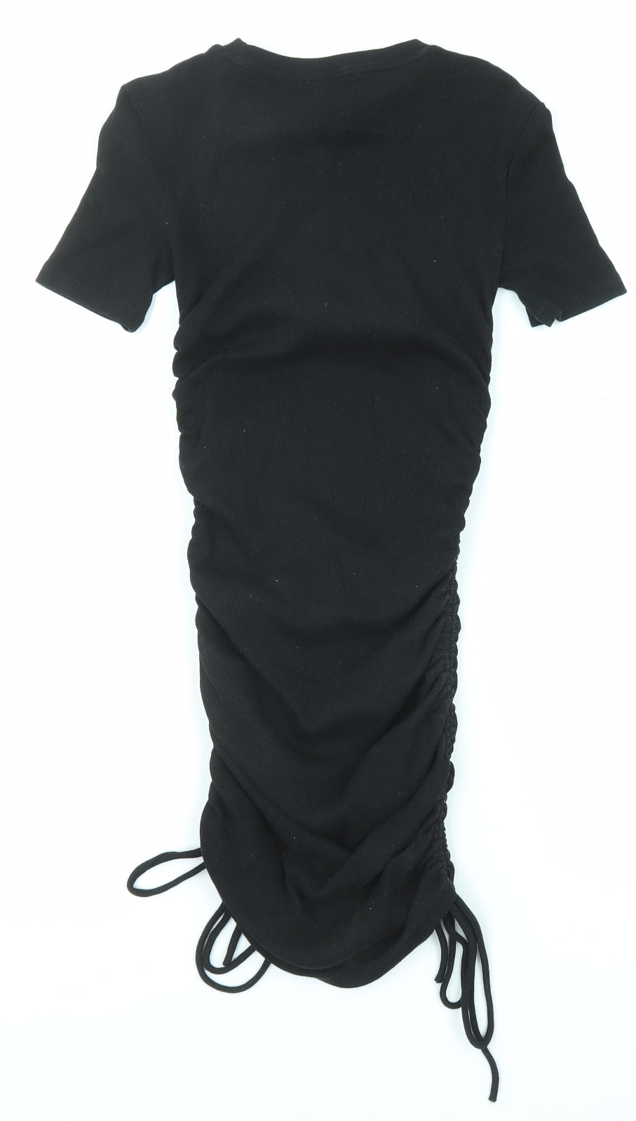 Zara Womens Black Cotton Bodycon Size S Round Neck Pullover