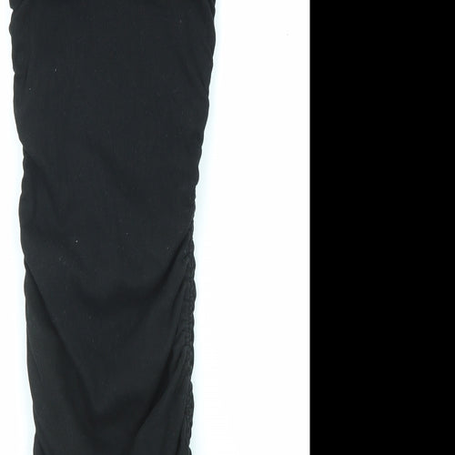Zara Womens Black Cotton Bodycon Size S Round Neck Pullover
