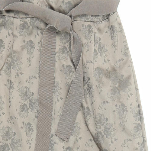 Coast Womens Brown Floral Polyester Pencil Dress Size 16 Sweetheart Zip