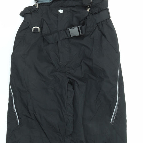 Killy Mens Black Nylon Snow Pants Trousers Size L L29 in Regular Hook & Eye - Dungaree Piping
